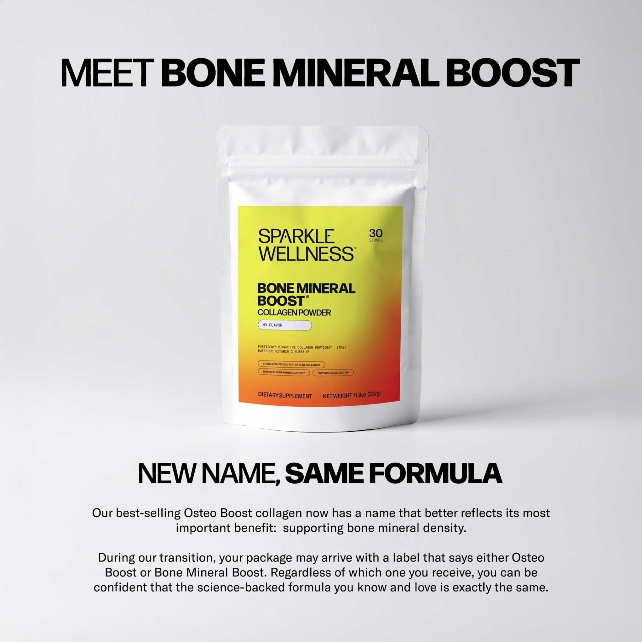 Sparkle Wellness FORTIBONE Bioactive Collagen Peptides | Collagen Powder Supplement with Nutra C Buffered Vitamin C for Bone Health | Bone Mineral Boost (Mixed Berry) [30 Serves] - Maple Wellness Supplements