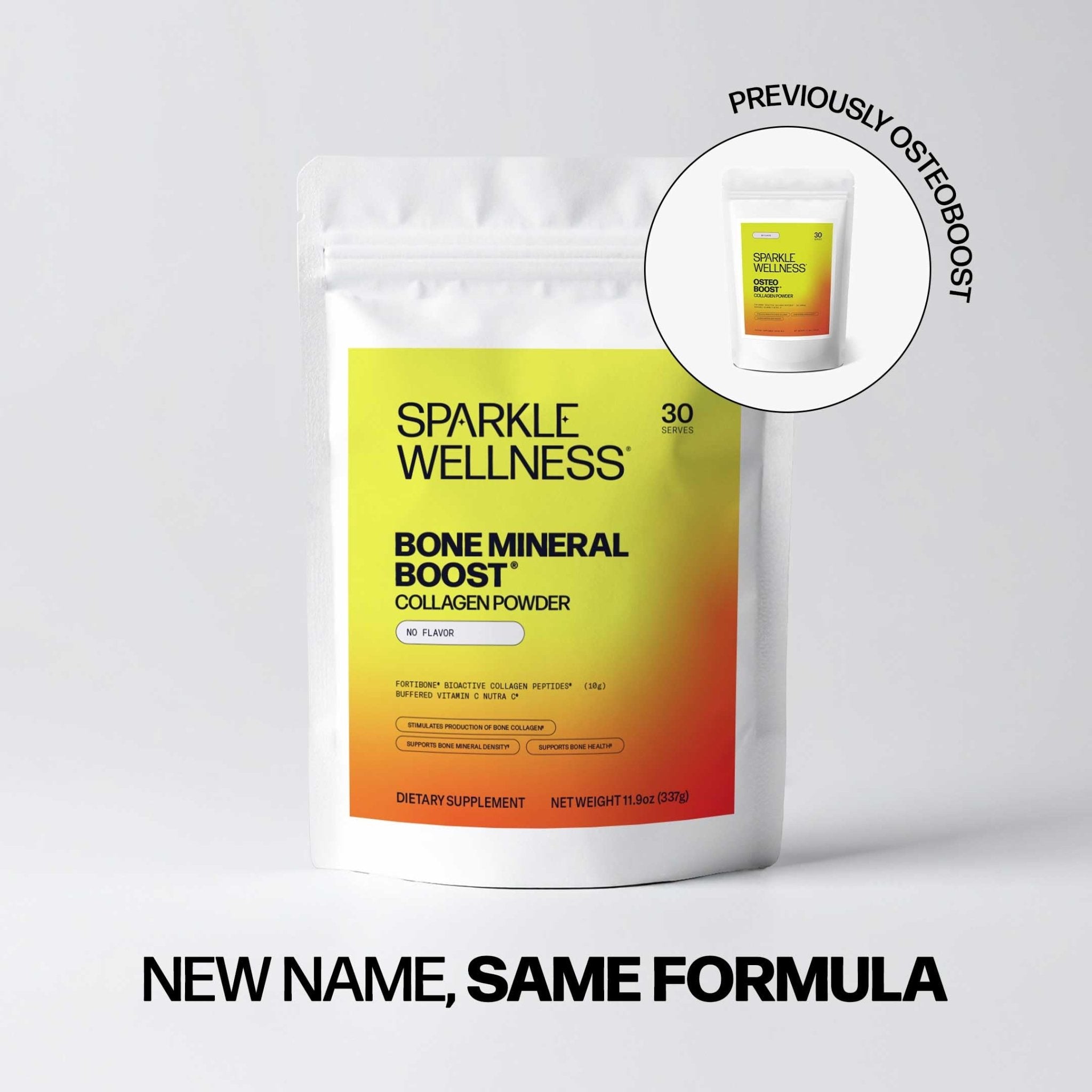 Sparkle Wellness FORTIBONE Bioactive Collagen Peptides | Collagen Powder Supplement with Nutra C Buffered Vitamin C for Bone Health | Bone Mineral Boost (Mixed Berry) [30 Serves] - Maple Wellness Supplements