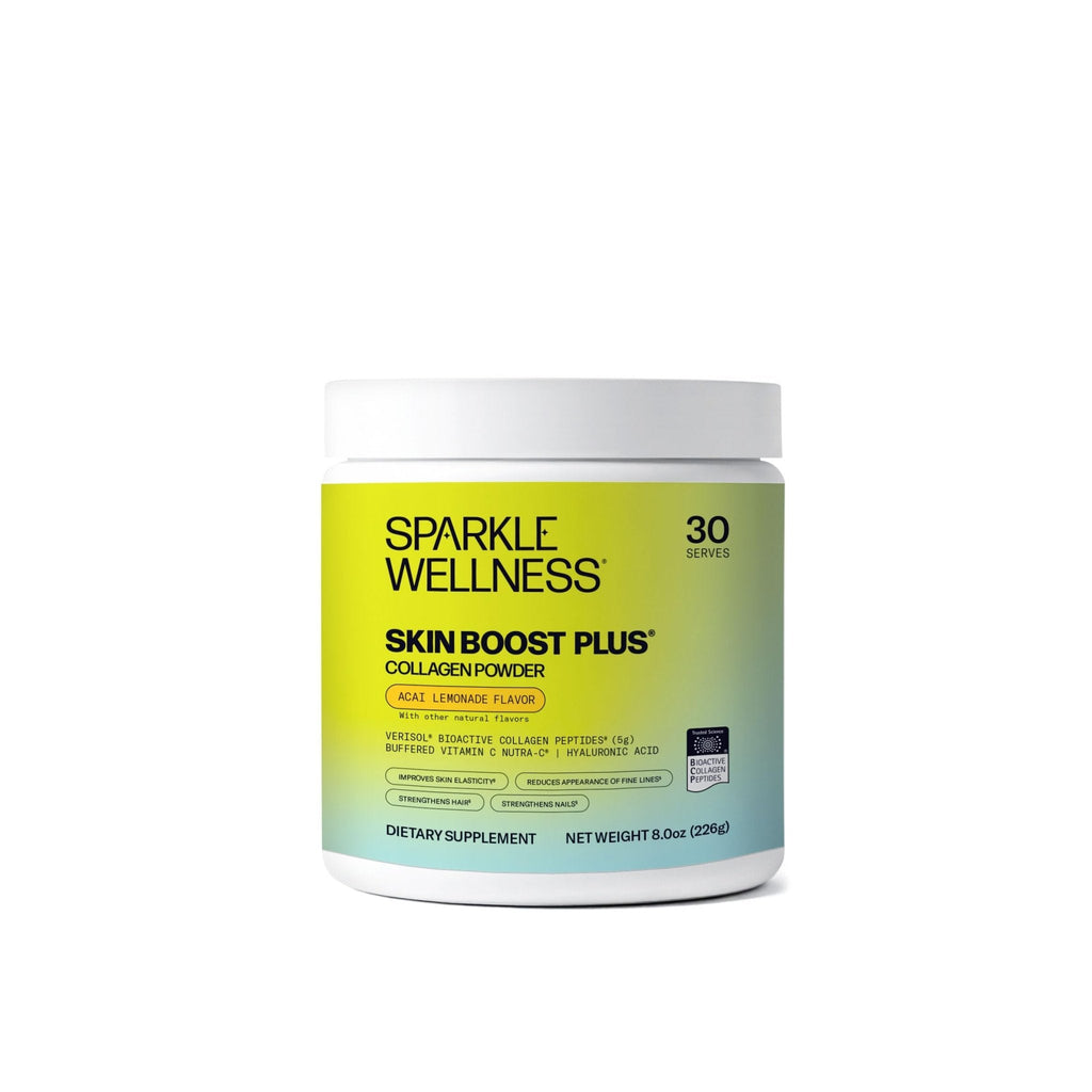 Sparkle Wellness VERISOL Bioactive Hydrolyzed Collagen Peptides | Collagen Powder with Vitamin C & Hyaluronic Acid for Hair, Skin, and Nail Health | Skin Boost Plus (Acai Lemonade) [30-Serves] - Maple Wellness Supplements