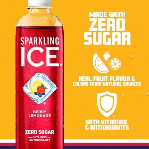 Sparkling Ice, Berry Lemonade Sparkling Water, Zero Sugar Flavored Water, with Vitamins - TrustMedUSA