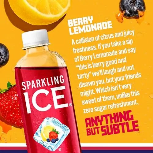 Sparkling Ice, Berry Lemonade Sparkling Water, Zero Sugar Flavored Water, with Vitamins - TrustMedUSA