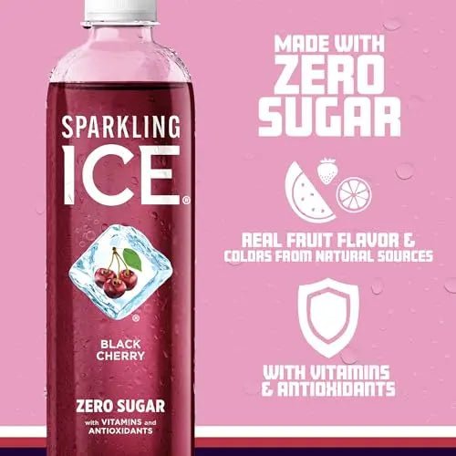 Sparkling Ice, Black Cherry Sparkling Water, Zero Sugar Flavored Water, with Vitamins - TrustMedUSA