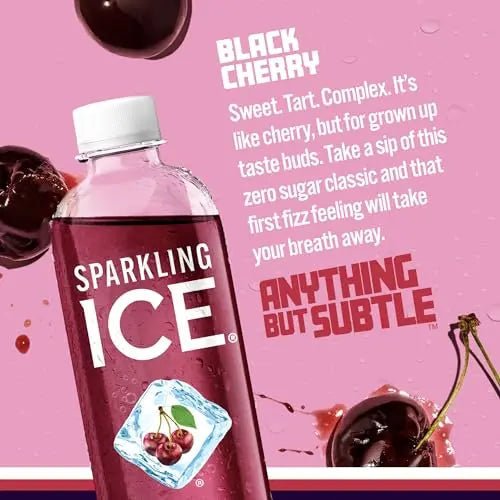 Sparkling Ice, Black Cherry Sparkling Water, Zero Sugar Flavored Water, with Vitamins - TrustMedUSA