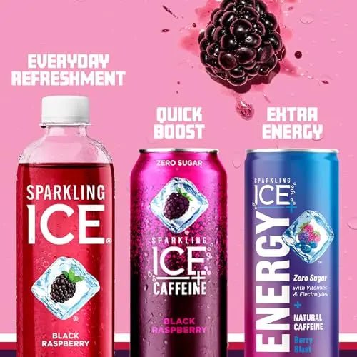 Sparkling Ice, Black Raspberry Sparkling Water, Zero Sugar Flavored Water, with Vitamins - TrustMedUSA