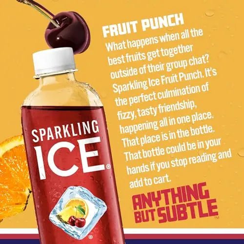 Sparkling Ice, Fruit Punch Sparkling Water, Zero Sugar Flavored Water, with Vitamins - TrustMedUSA