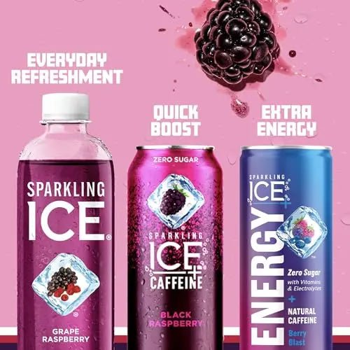 Sparkling Ice, Grape Raspberry Sparkling Water, Zero Sugar Flavored Water, with Vitamins - TrustMedUSA