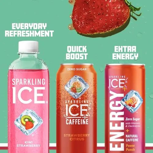 Sparkling Ice, Kiwi Strawberry Sparkling Water, Zero Sugar Flavored Water, with Antioxidant - TrustMedUSA