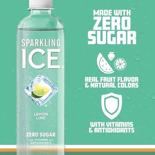 Sparkling Ice, Lemon Lime Sparkling Water, Zero Sugar Flavored Water, with Vitamins - TrustMedUSA