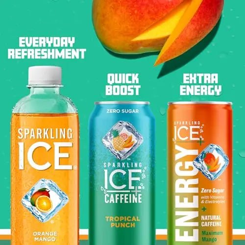 Sparkling Ice, Orange Mango Sparkling Water, Zero Sugar Flavored Water, with Vitamins - TrustMedUSA