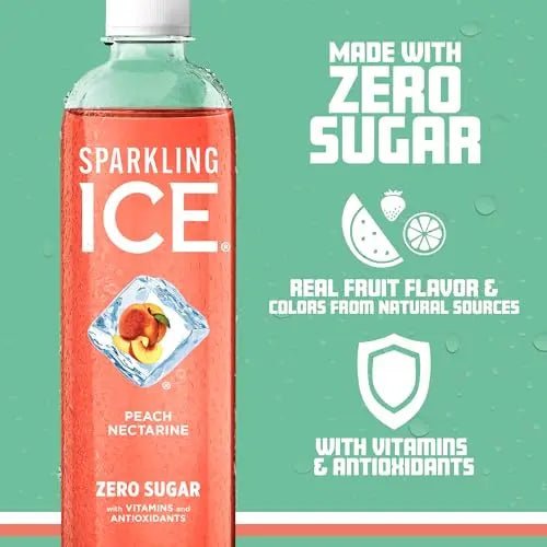 Sparkling Ice, Peach Nectarine Sparkling Water, Zero Sugar Flavored Water, with Vitamins - TrustMedUSA