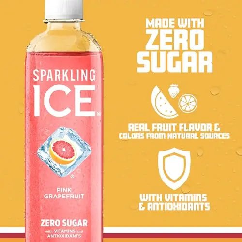 Sparkling Ice, Pink Grapefruit Sparkling Water, Zero Sugar Flavored Water, with Antioxidants - TrustMedUSA