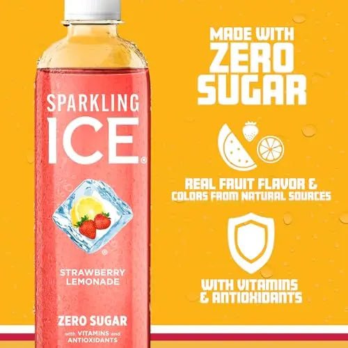 Sparkling Ice, Strawberry Lemonade Sparkling Water, Zero Sugar Flavored Water - TrustMedUSA
