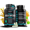 SPARTIS Certified Organic Sea Moss Capsules 2250mg Wildcrafted Irish Sea Moss Burdock Root Bladderwrack Supplement Raw Seamoss Pills & Powder (Pack of 1 at 180-Caps) - TrustMedUSA