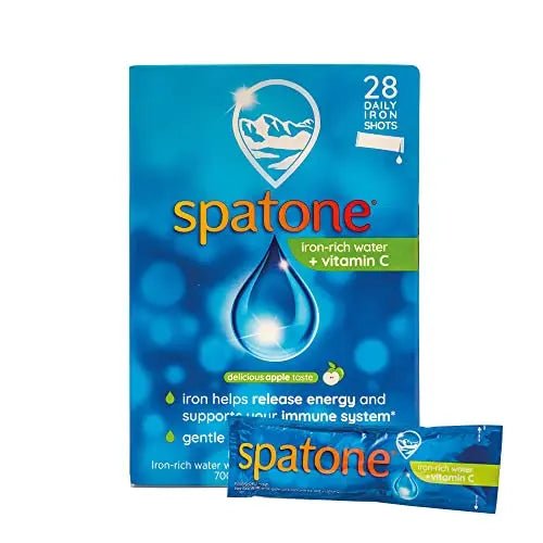 Spatone Natural Liquid Iron Supplement, Apple Flavour With Vitamin C (28 Sachets) - TrustMedUSA