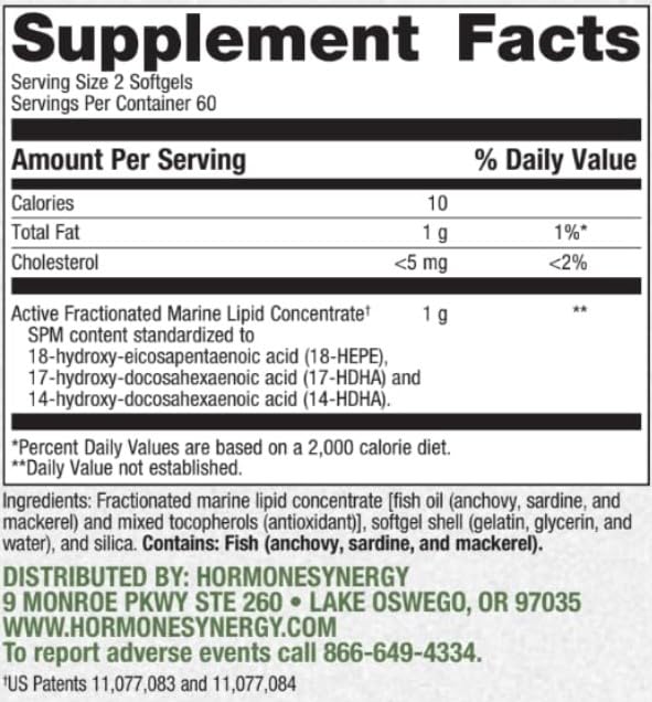 Specialized Pro Resolving Mediators - Synergy SPM by RetzlerRx® - SPM's for Joint Comfort, Tissue Health & Minor Discomfort Relief* - Non-GMO - Gluten Free - 120 Softgels - TrustMedUSA