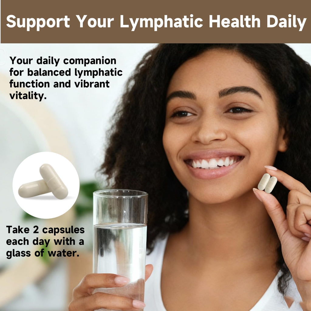 SpenHerb Lymphatic Drainage Capsules Supplements, 8-in-1 Herbal Lymphatic Blend Support Circulation and Natural Fluid Balance, Non-GMO Pure,60 Capsules/1 Pack - Maple Wellness Supplements