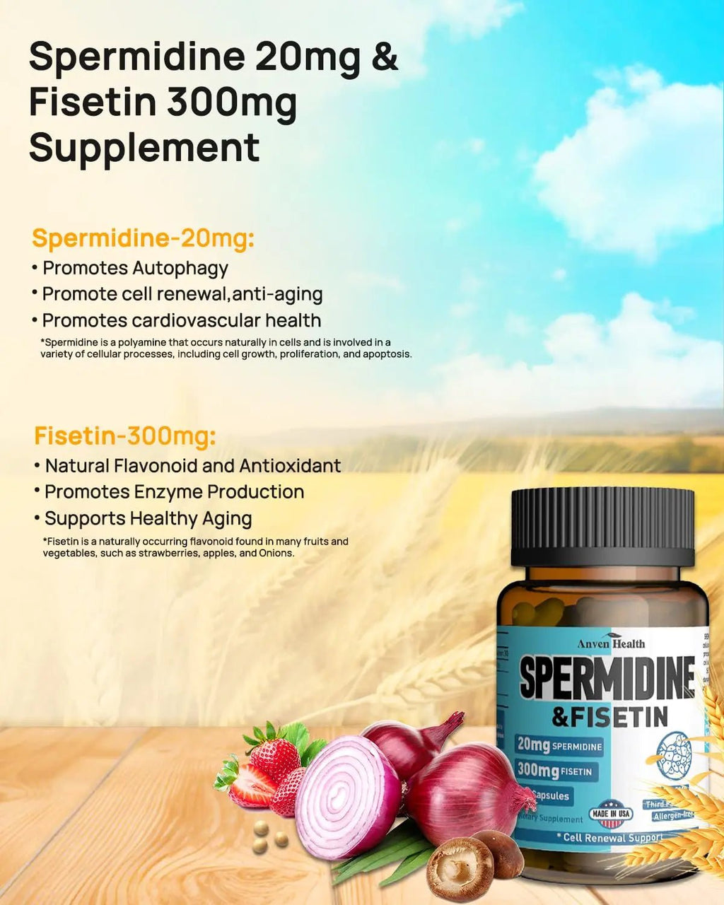 Spermidine 20mg + Fisetin 300mg + Akkermansia for Women丨Cellular Renewal, Metabolic & Gut Health - TrustMedUSA
