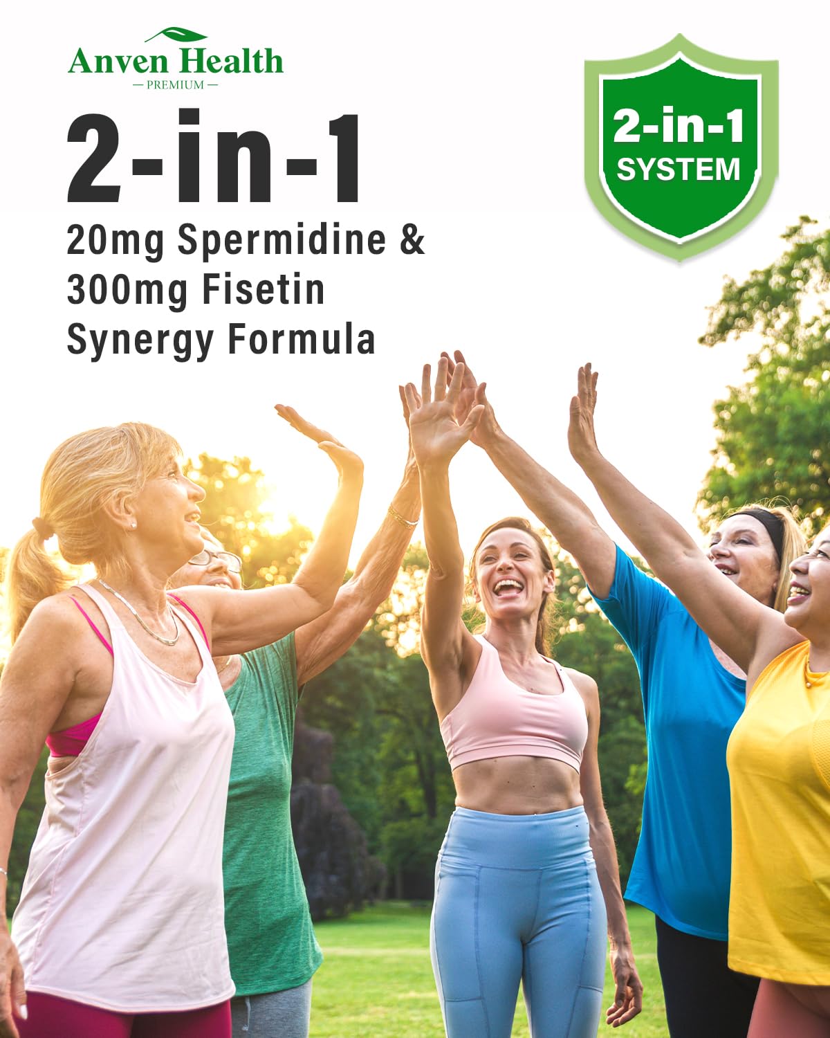Spermidine & Fisetin Supplement - 20mg of 99% Spermidine Per Serving, 3HCL & 300mg Fisetin for Women Men Cell Renewal, Aging Defense & Longevity, Gluten Free, Non-GMO, Made in USA | 30 Veggie Caps - TrustMedUSA