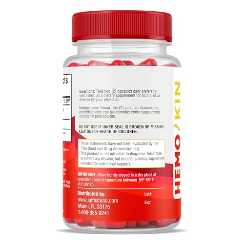 SPF Natural Products HEMOKIN with Sangre de Drago – Hemorrhoid and Fissure Relief Supplement, Helps with Itching, Swelling, Pain Relief (60 Caps) (1) - TrustMedUSA