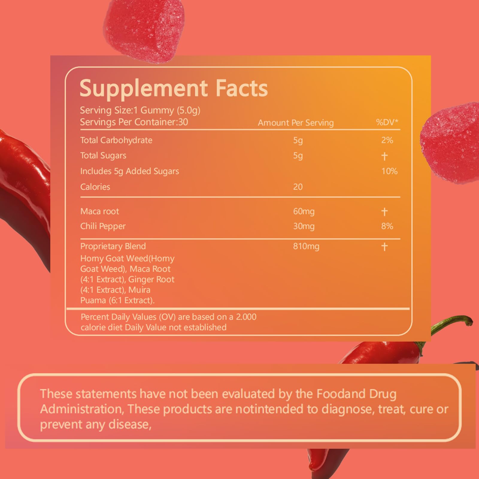 Spicy Blocks for Couples-with Chili Pepper , Maca Root & Epimedium Extract | Supports Emotional Warmth & Daily Comfort | Peach Flavor, Mild Spicy Kick, Vegan-Friendly, No Artificial Additives (1) - TrustMedUSA