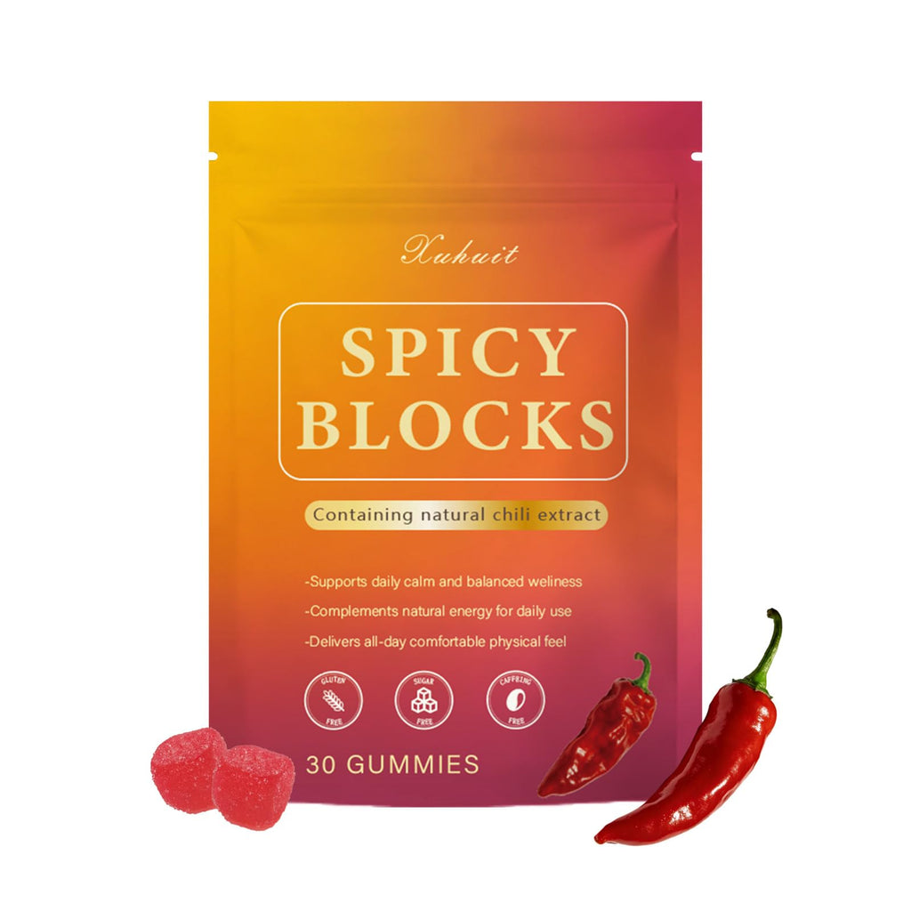 Spicy Blocks for Couples-with Chili Pepper , Maca Root & Epimedium Extract | Supports Emotional Warmth & Daily Comfort | Peach Flavor, Mild Spicy Kick, Vegan-Friendly, No Artificial Additives (1) - TrustMedUSA