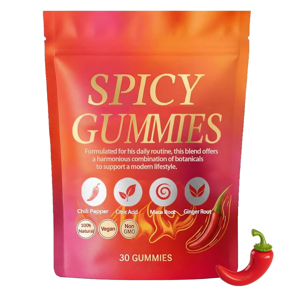 Spicy Gummy, Hot Peach Gummies – Natural Chili Flavor, Promote Calmness and Intimacy Wellness, 30 Gummies - TrustMedUSA
