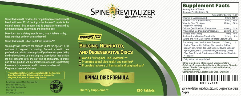 Spine Revitalizer (neochondromine) Back Pain and Neck Pain Support for Bulging, Herniated, and Degenerative Discs - TrustMedUSA