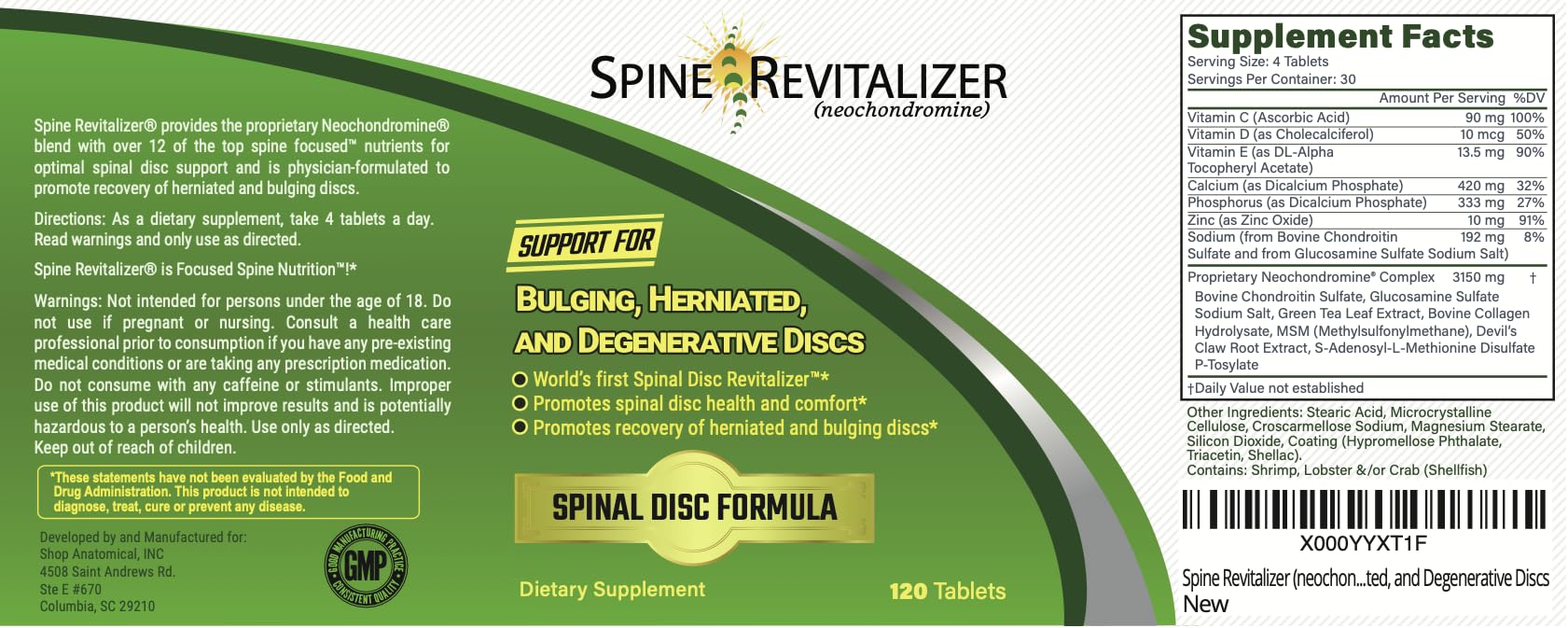 Spine Revitalizer (neochondromine) Back Pain and Neck Pain Support for Bulging, Herniated, and Degenerative Discs - TrustMedUSA