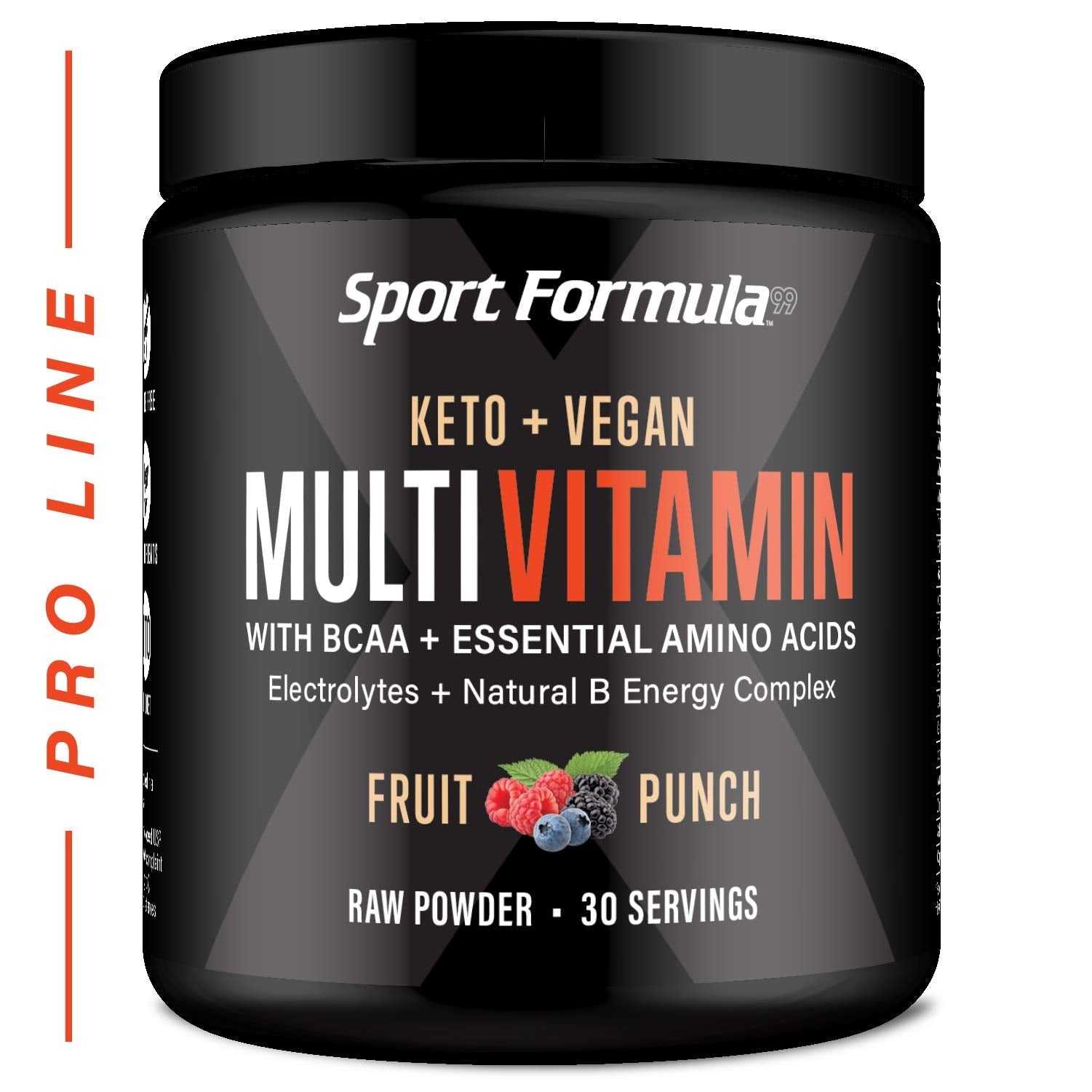 Sport Formula 99 Multivitamin Powder - Drink Mix for Men Women BCAA Amino Acids Won’t Upset Your Stomach - Keto Vegan Multivitamin Fruit Punch - Electrolytes Super B Complex Digestive Enzyme - TrustMedUSA