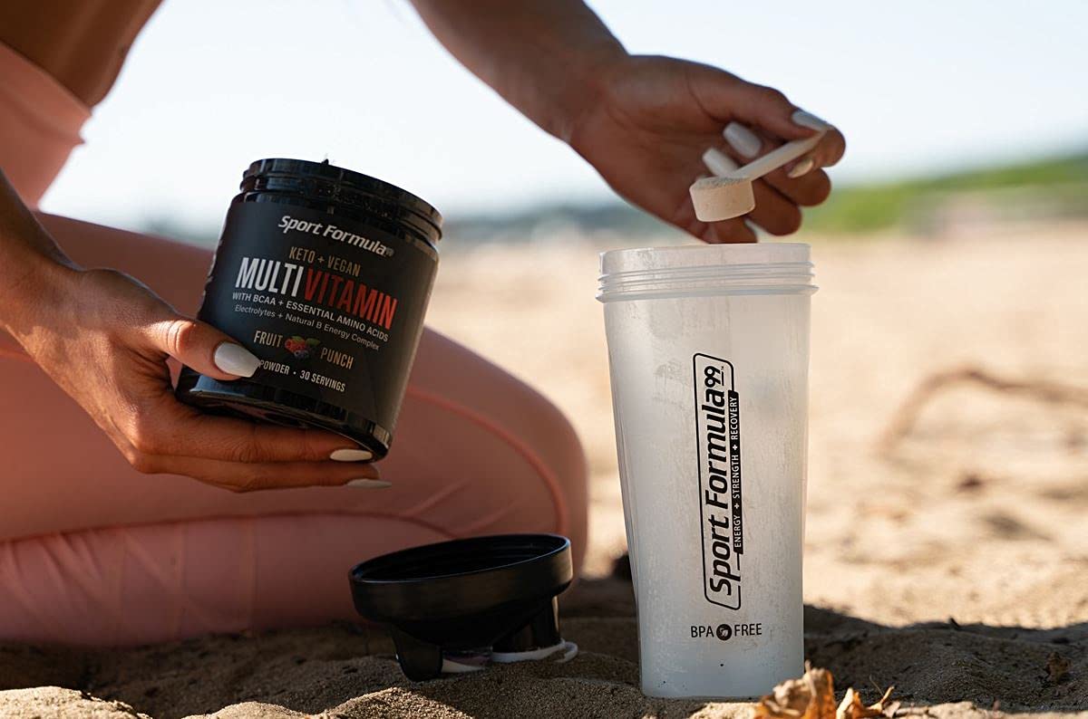 Sport Formula 99 Multivitamin Powder - Drink Mix for Men Women BCAA Amino Acids Won’t Upset Your Stomach - Keto Vegan Multivitamin Fruit Punch - Electrolytes Super B Complex Digestive Enzyme - TrustMedUSA