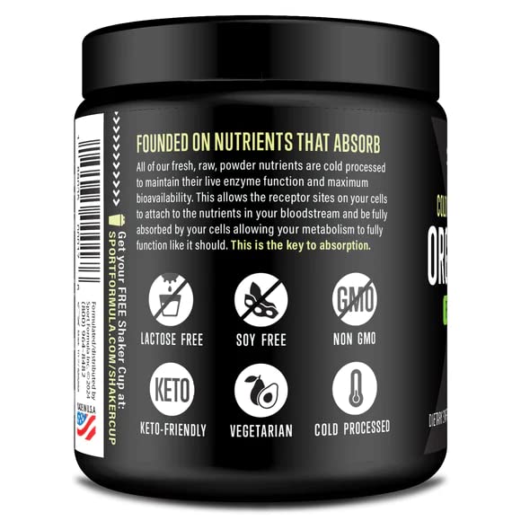 Sport Formula 99 Organic Greens Superfood Powder, Cold Pressed Vegan and Keto Powder, Non-GMO, Low Calorie Daily Green Juice Powder - TrustMedUSA
