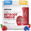 SPORTFOOD Beet Root Powder with Niacinamide & Vitamin C - Superfood for Circulation, Energy, & Stamina | Vegan, Non-GMO, Nitric Oxide Boost for Pre-Workout & Heart Health | Mixed Berry Flavor | 7.7oz - TrustMedUSA