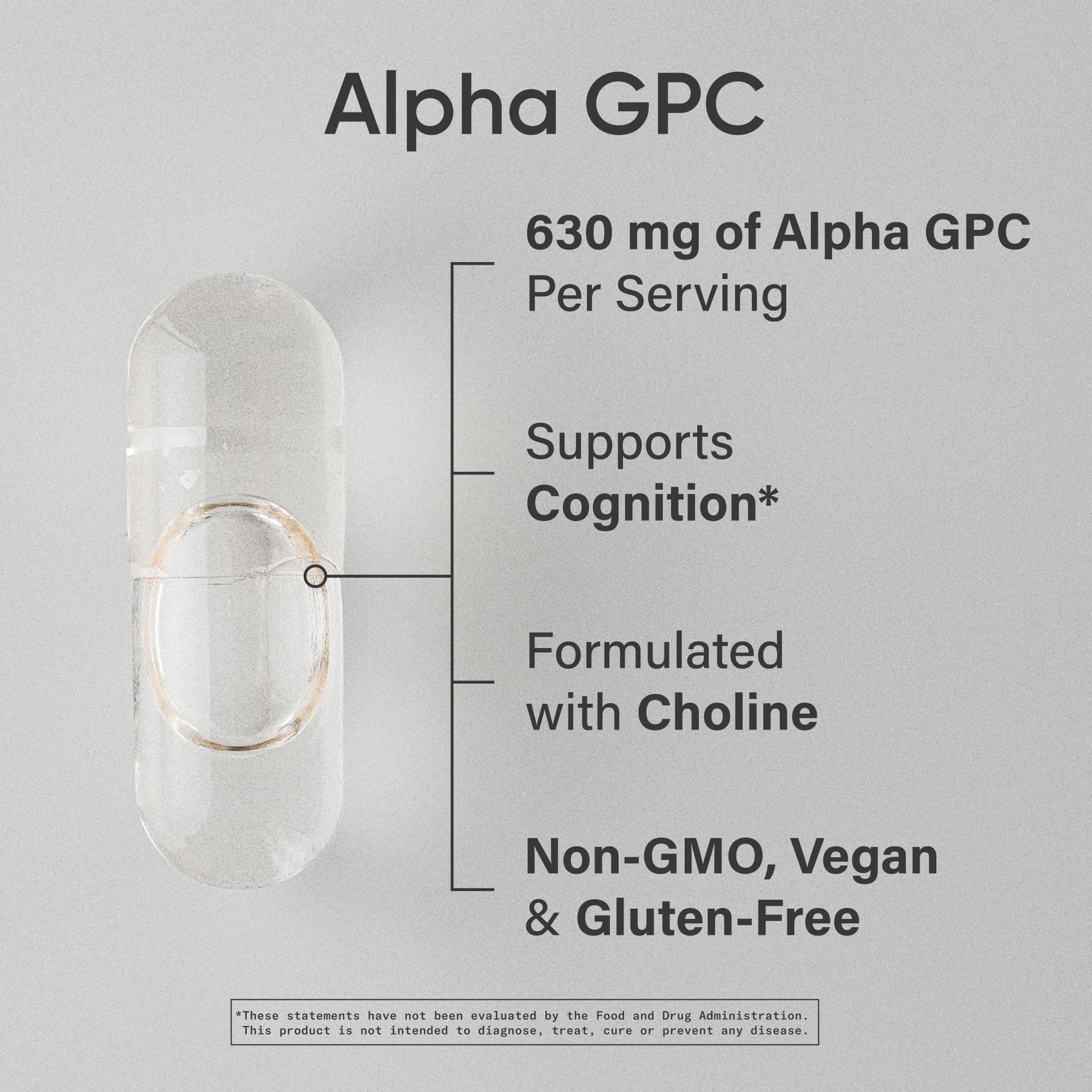 Sports Research® Alpha GPC 630mg (Extra Strength) - Bioavailable Source of Choline - Focus & Cognitive Support for Women & Men - Vegan Certified · Non-GMO · Gluten Free - 60 Liquid Capsules - Maple Wellness Supplements