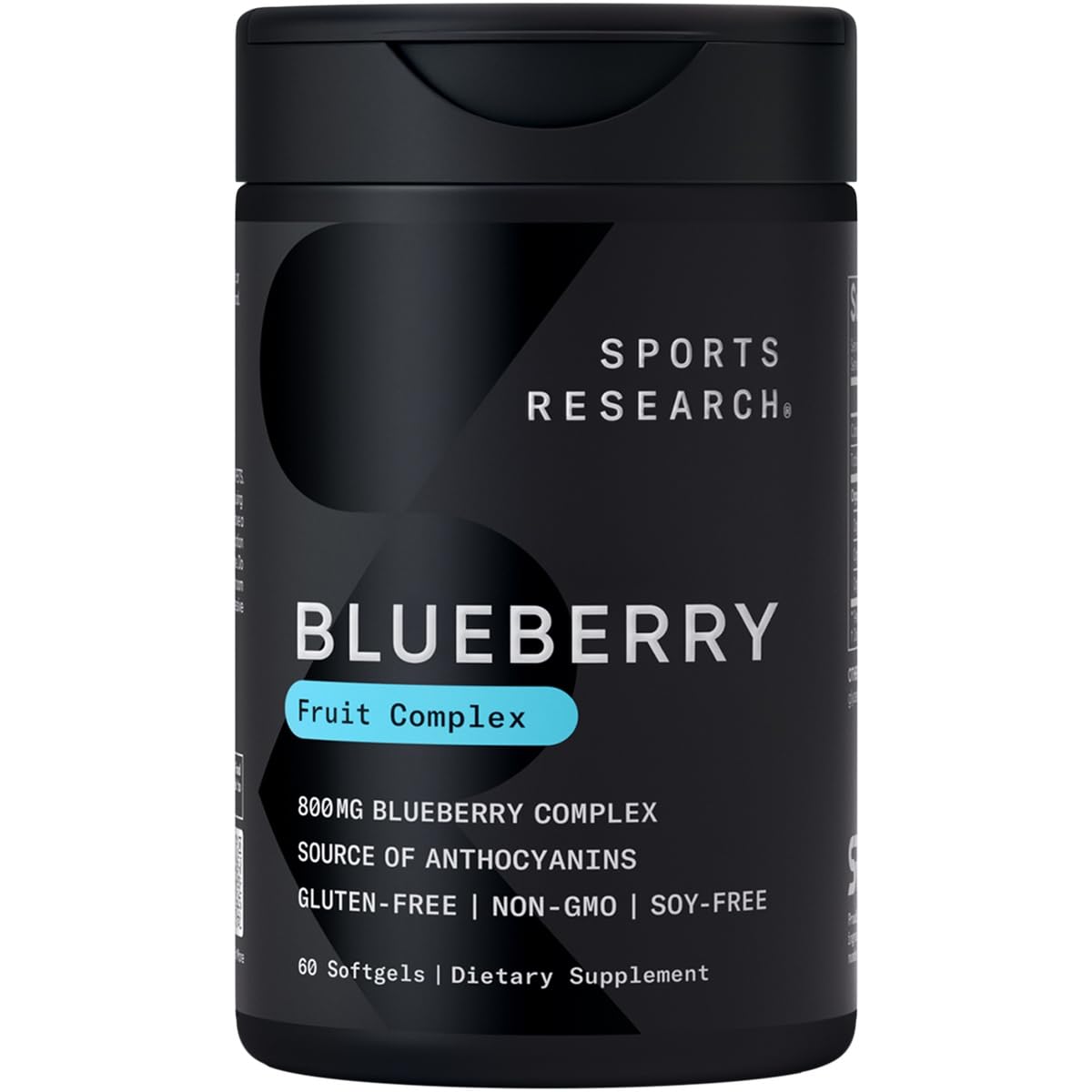 Sports Research Blueberry Capsules - Made from Organic Blueberries with Organic Extra Virgin Olive Oil - Non-GMO & Gluten Free - 60 Liquid Softgels - Maple Wellness Supplements