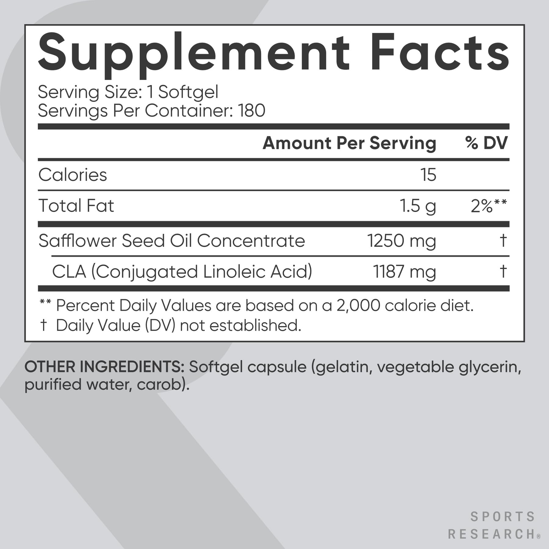 Sports Research CLA - 1250mg with Active Conjugated Linoleic Acid for Men and Women | Non-GMO, Soy & Gluten Free - 95% (180 Softgels)… - Maple Wellness Supplements