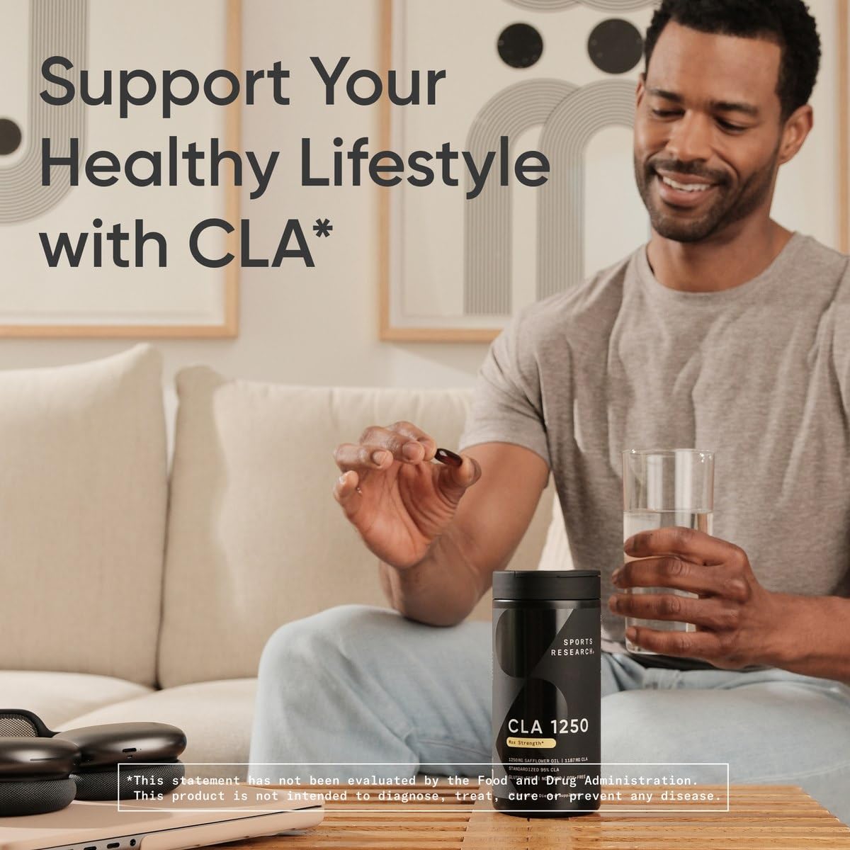 Sports Research CLA - 1250mg with Active Conjugated Linoleic Acid for Men and Women | Non-GMO, Soy & Gluten Free - 95% (180 Softgels)… - Maple Wellness Supplements