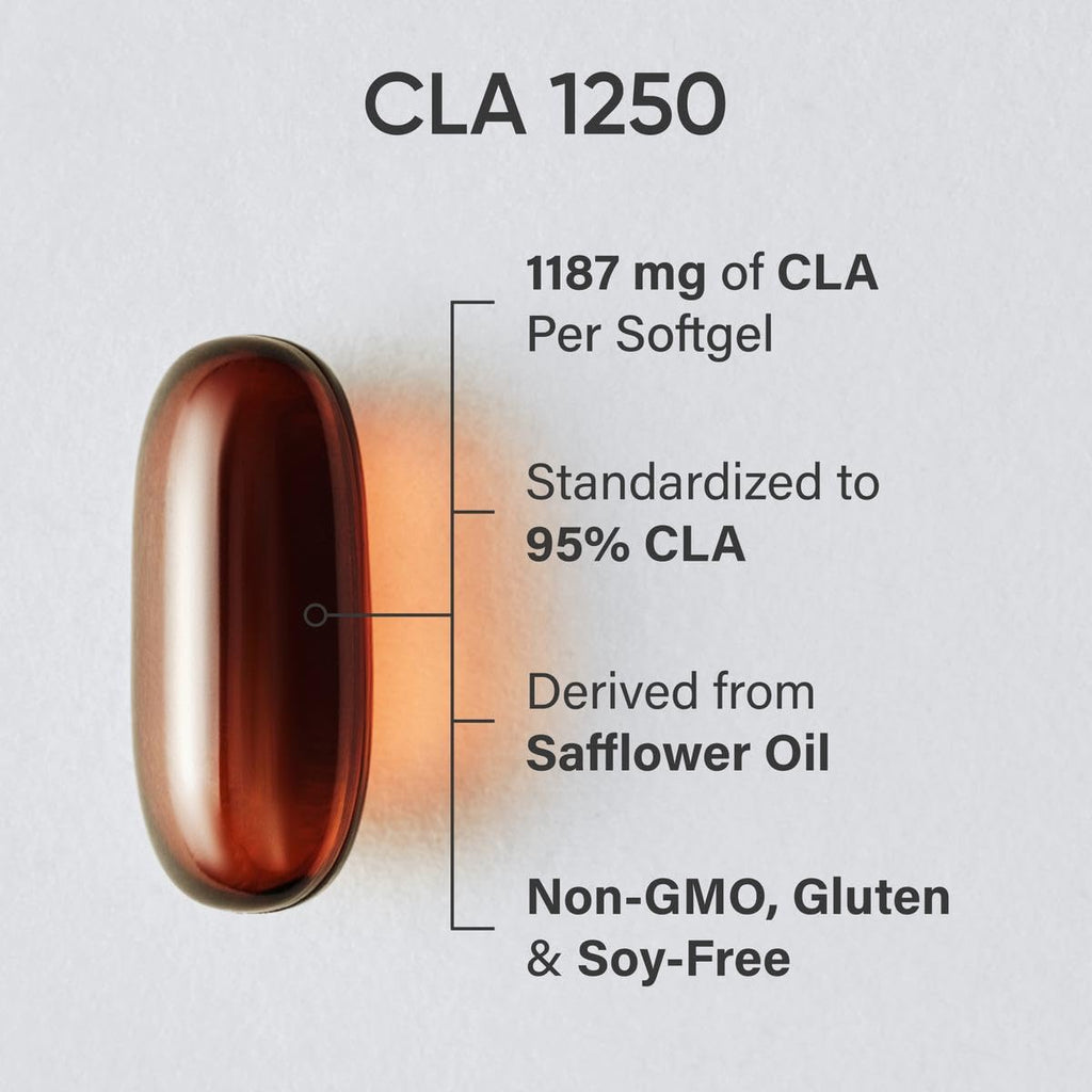 Sports Research CLA - 1250mg with Active Conjugated Linoleic Acid for Men and Women | Non-GMO, Soy & Gluten Free - 95% (180 Softgels)… - Maple Wellness Supplements