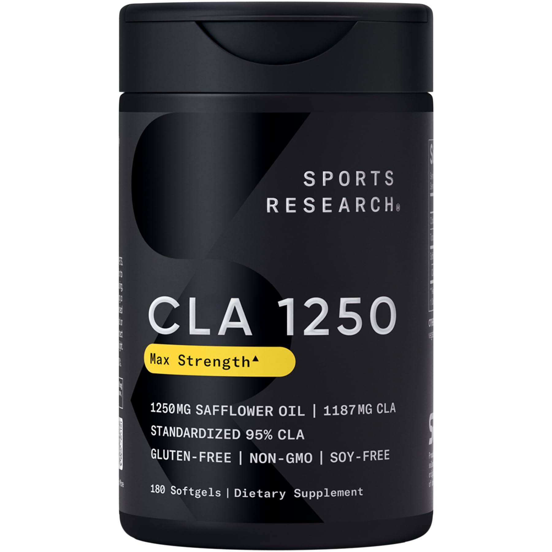 Sports Research CLA - 1250mg with Active Conjugated Linoleic Acid for Men and Women | Non-GMO, Soy & Gluten Free - 95% (180 Softgels)… - Maple Wellness Supplements