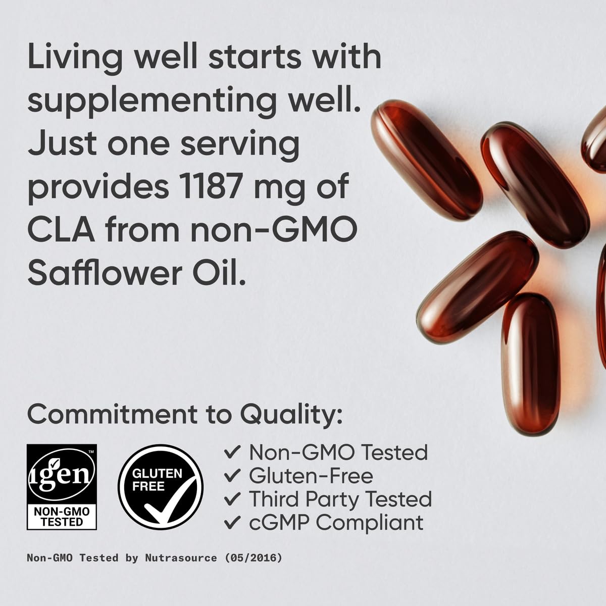 Sports Research CLA - 1250mg with Active Conjugated Linoleic Acid for Men and Women | Non-GMO, Soy & Gluten Free - 95% (180 Softgels)… - Maple Wellness Supplements