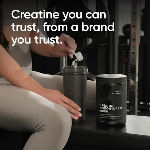 Sports Research Creatine Monohydrate - Gain Lean Muscle, Improve Performance - TrustMedUSA