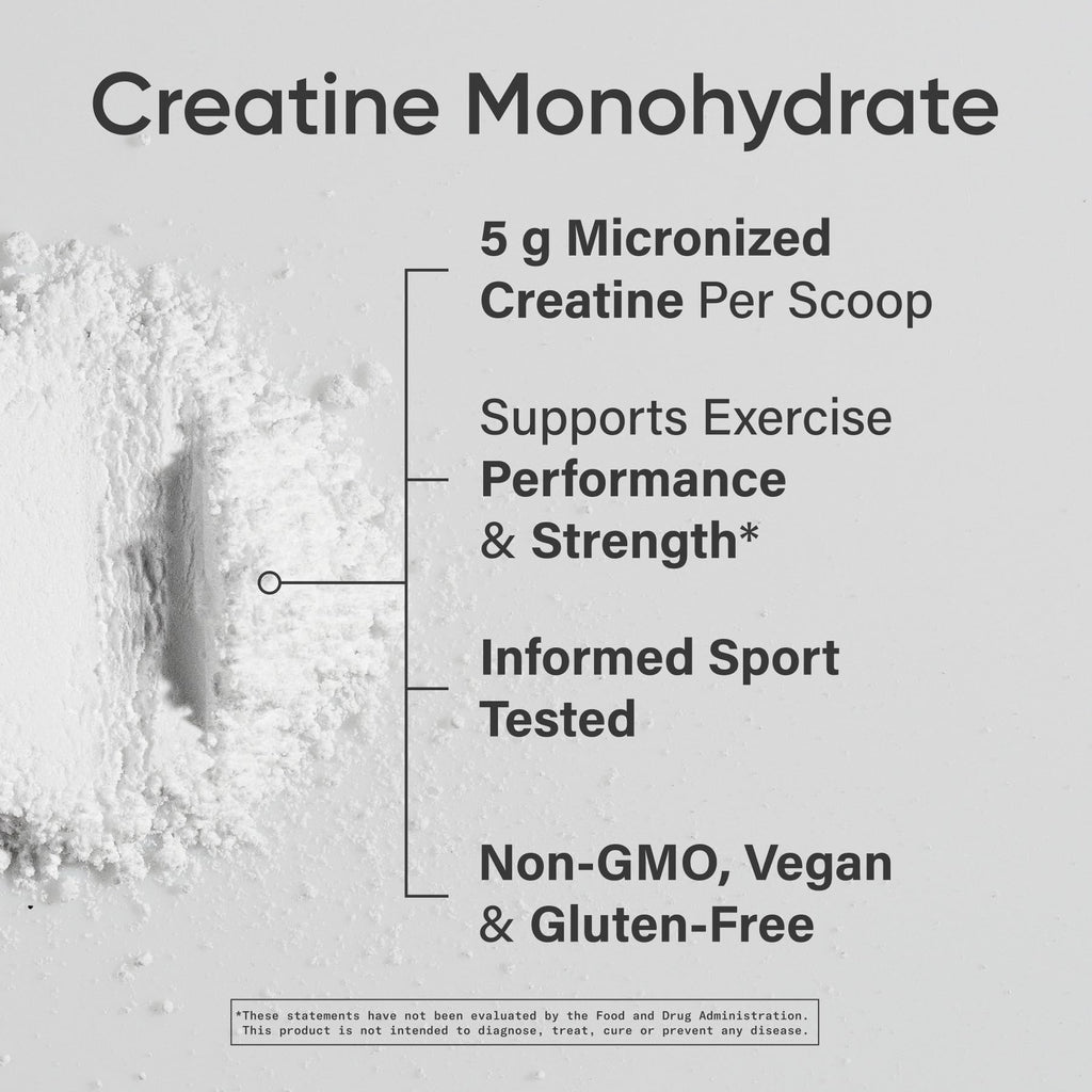 Sports Research Creatine Monohydrate - Gain Lean Muscle, Improve Performance and Strength and Support Workout Recovery* - 5 g Micronized Creatine - 17.64 oz - Maple Wellness Supplements