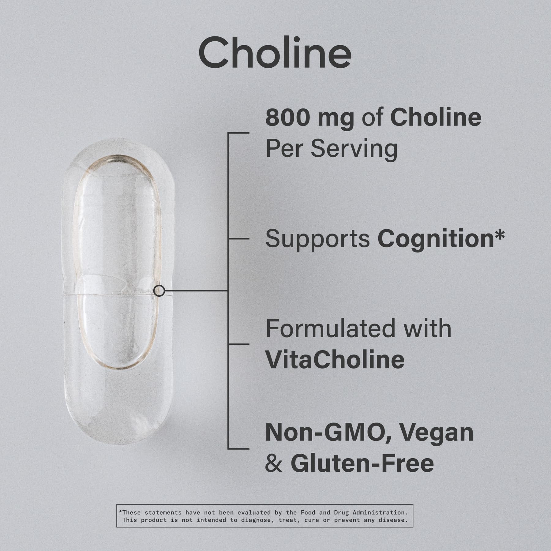 Sports Research ® Extra Strength Choline 800 mg - Essential Nutrient Featuring VitaCholine ® for Focus Support - Vegan Certified • Non-GMO • Gluten Free - 60 Liquid Capsules - Maple Wellness Supplements