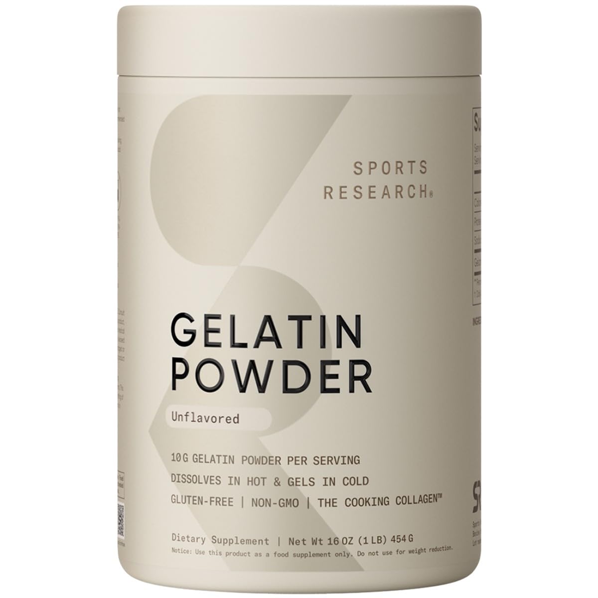 Sports Research Gelatin Collagen Cooking Powder - Sourced from Pasture Raised Cows | Great for Cooking and Baking - Certified Keto Friendly and Non-GMO - Maple Wellness Supplements