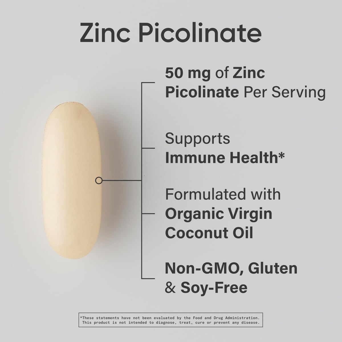 Sports Research High Potency Zinc Picolinate 50mg with Organic Coconut Oil | Highly Absorbable Zinc Supplement for Healthy Immune & Enzyme Function - Non-GMO Tested & Gluten-Free (120 Liquid Softgels) - Maple Wellness Supplements