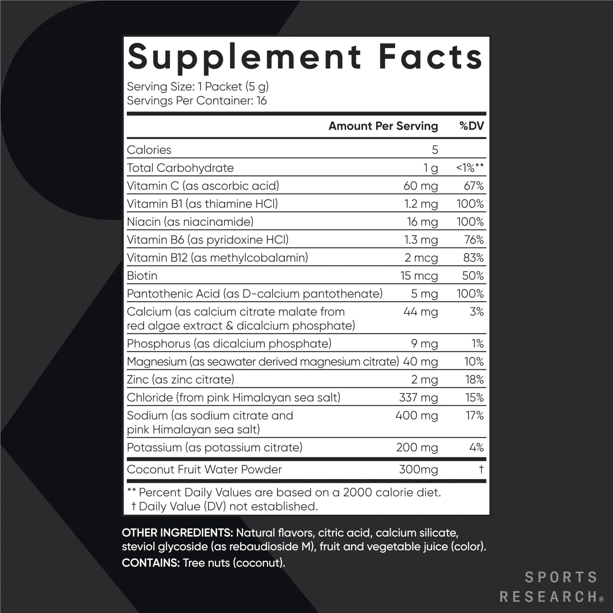 Sports Research Hydrate Electrolytes Powder Packets - Sugar-Free & Naturally Flavored - TrustMedUSA