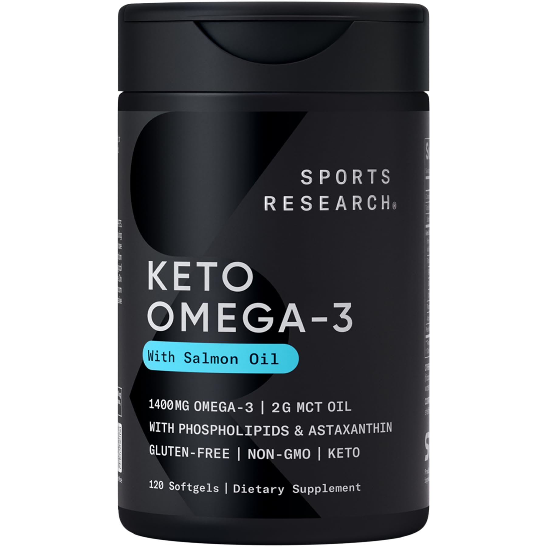 Sports Research Keto Omega Fish Oil with Wild Sockeye Salmon, Antarctic Krill Oil, Astaxanthin & Coconut MCT Oil - 1200mg of EPA & DHA per Serving | Keto Certified & Non-GMO Verified (120 Softgels) - Maple Wellness Supplements
