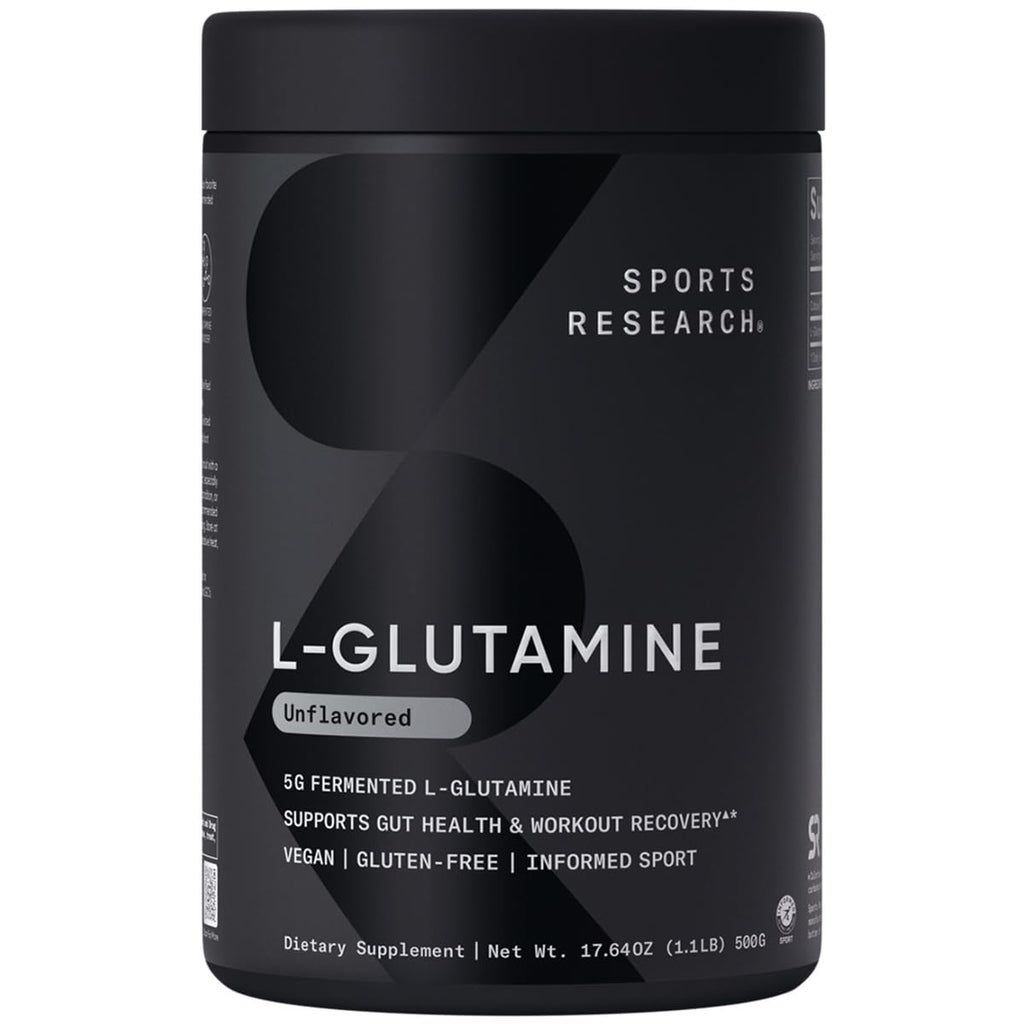 Sports Research L-Glutamine - Workout Recovery, Immune Health & Gut Health Support - 5 G Per Serving - 17.64 Oz - Maple Wellness Supplements