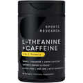 Sports Research L-Theanine Supplement with Caffeine & Coconut MCT Oil - Focused Energy, Alertness & Relaxation Without Drowsiness - 200mg L Theanine, 100mg Organic Caffeine - 60 Liquid Softgels - Maple Wellness Supplements
