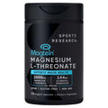SPORTS RESEARCH Magtein Magnesium L- Threonate Advanced (2000 MG Magnesium L-Threonate 144 MG Elemental Magnesium Per Serving) 135 Veggie CapsulesPlus Bonus 2 Sugar Free White Peach Hydration Sticks - Maple Wellness Supplements