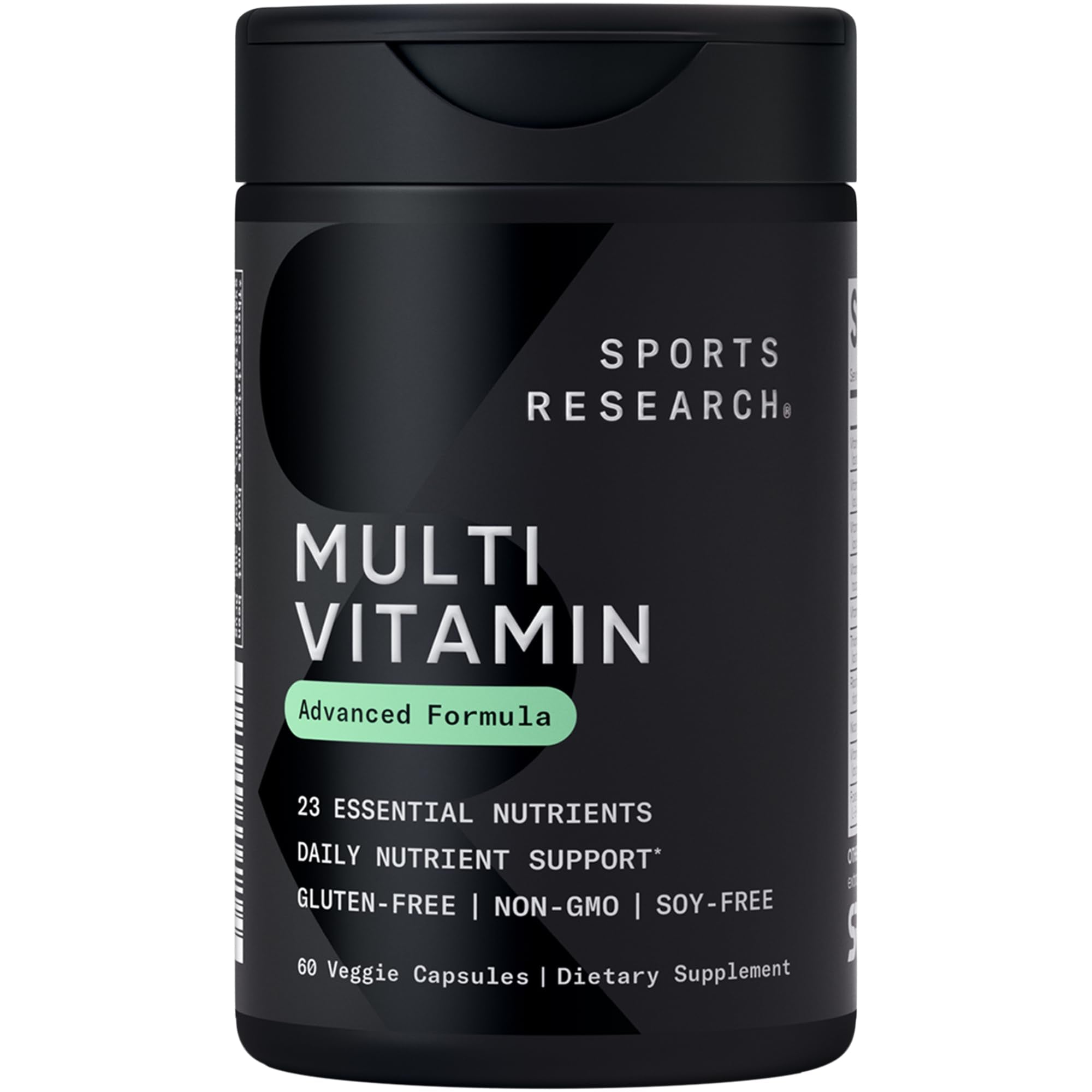 Sports Research® Multivitamin – Advanced Formula - 23 Essential Vitamins & Minerals with CoQ10 & Iodine - Daily Nutrient Support*- Non-GMO Tested & Gluten-Free -60 Veggie Capsules - TrustMedUSA